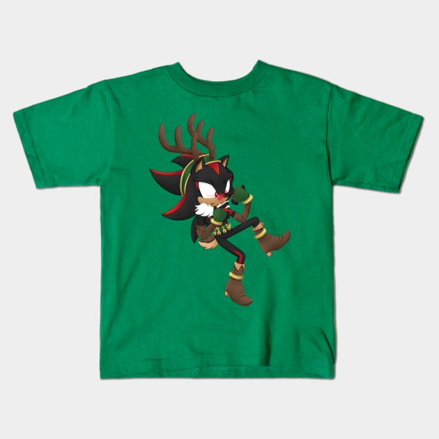 Shadow the Reindeer Kids T-Shirt by TheHedgehogManiac